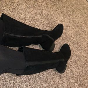 UNIVERSAL THREAD BLACK SUEDE BOOTS - NEVER WORN!!!